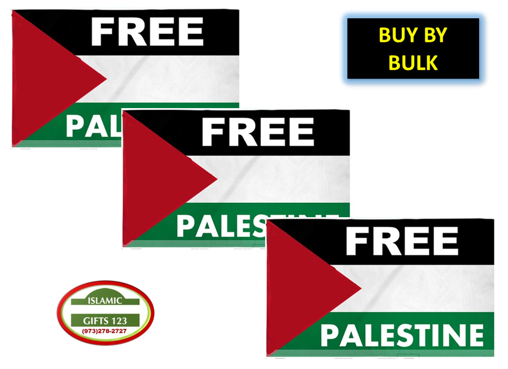 FREE Palestine Flag 2 Ft x 3Ft Jerusalem GAZA AL Quds Dome Of Rock Islamic Gift