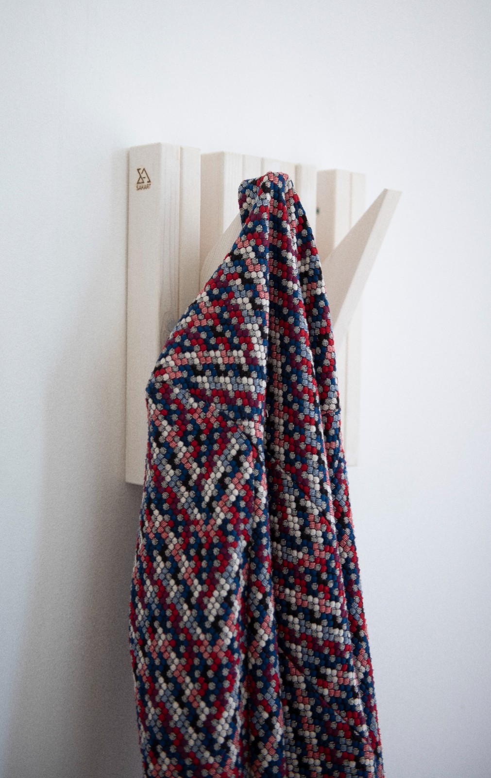Handcrafted Wood Hook Rack 27x30x5 cm - Weatherproof Indoor & Outdoor Use gallery
