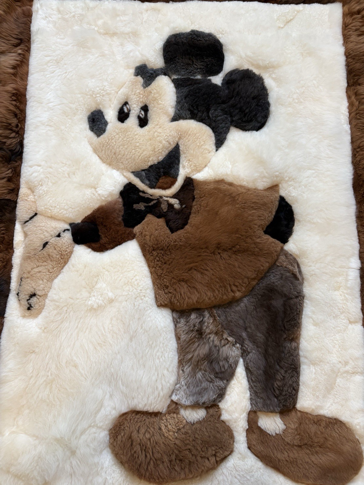 RARE!! MICKEY MOUSE ALPACA FUR SOFT RUG/Wall Hanging!44x60 Great For Kids Room! gallery