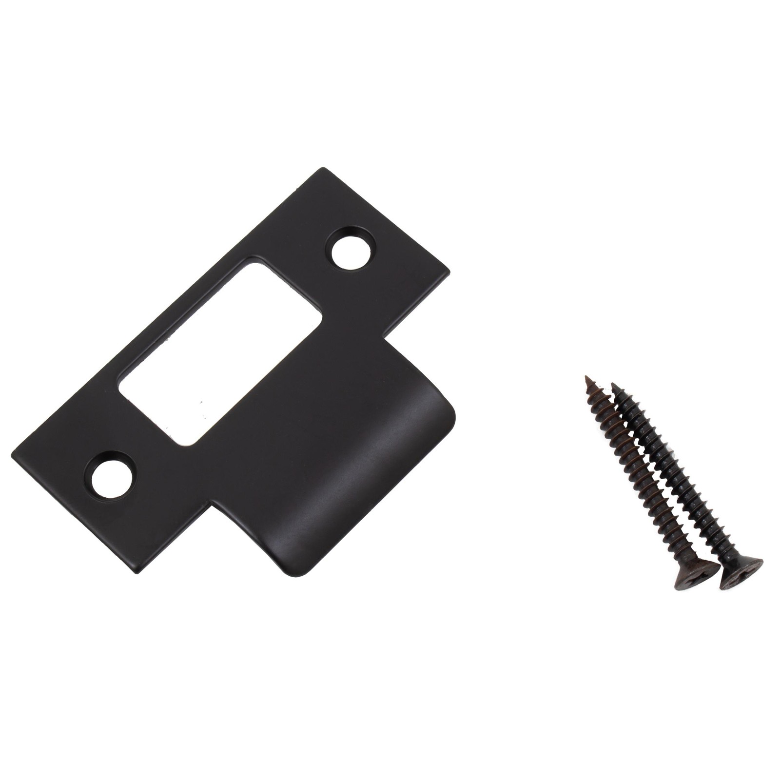 Square Corner T-Strike Plate, 2-3/4 Inches, 2-1/8" Center-to-Center, Matte Black gallery