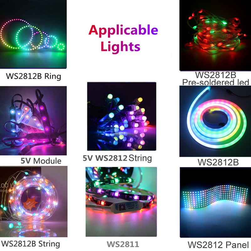 SP621E Bluetooth-compatible LED controller APP control For WS2812 LED strip gallery