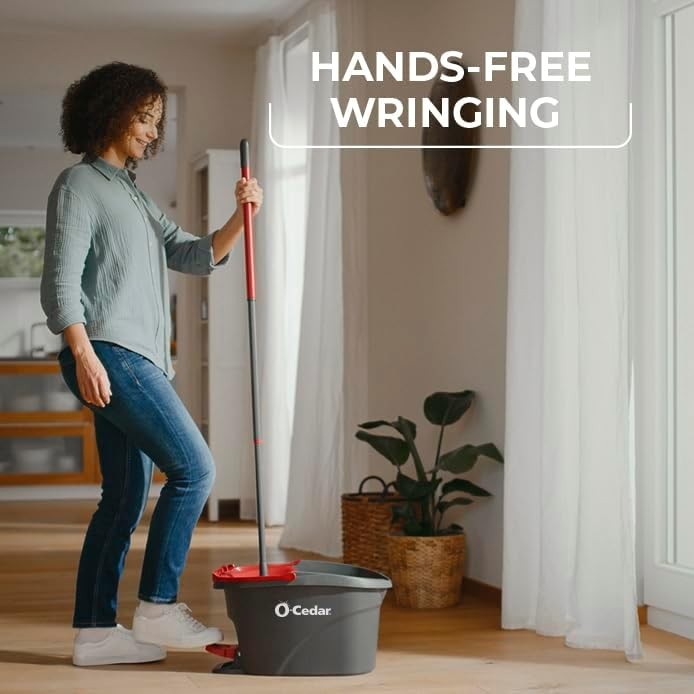 O-Cedar Easywring Microfiber Spin Mop & Bucket + 3 Extra Refills gallery
