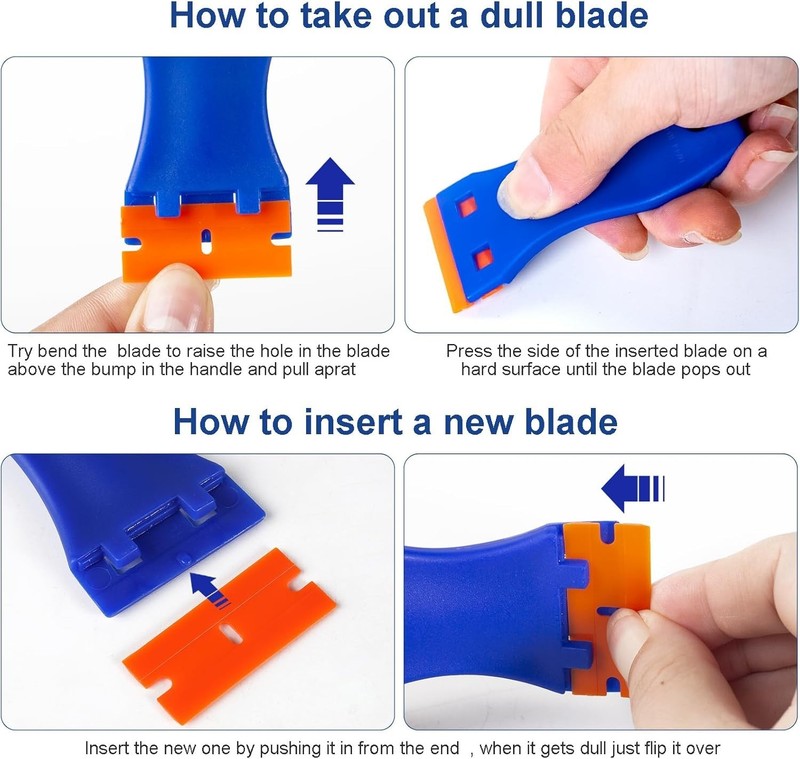 Plastic Razor Blade Scraper Tool, 6 Pcs Razor Scraper with 60 Pcs Plastic Blades gallery
