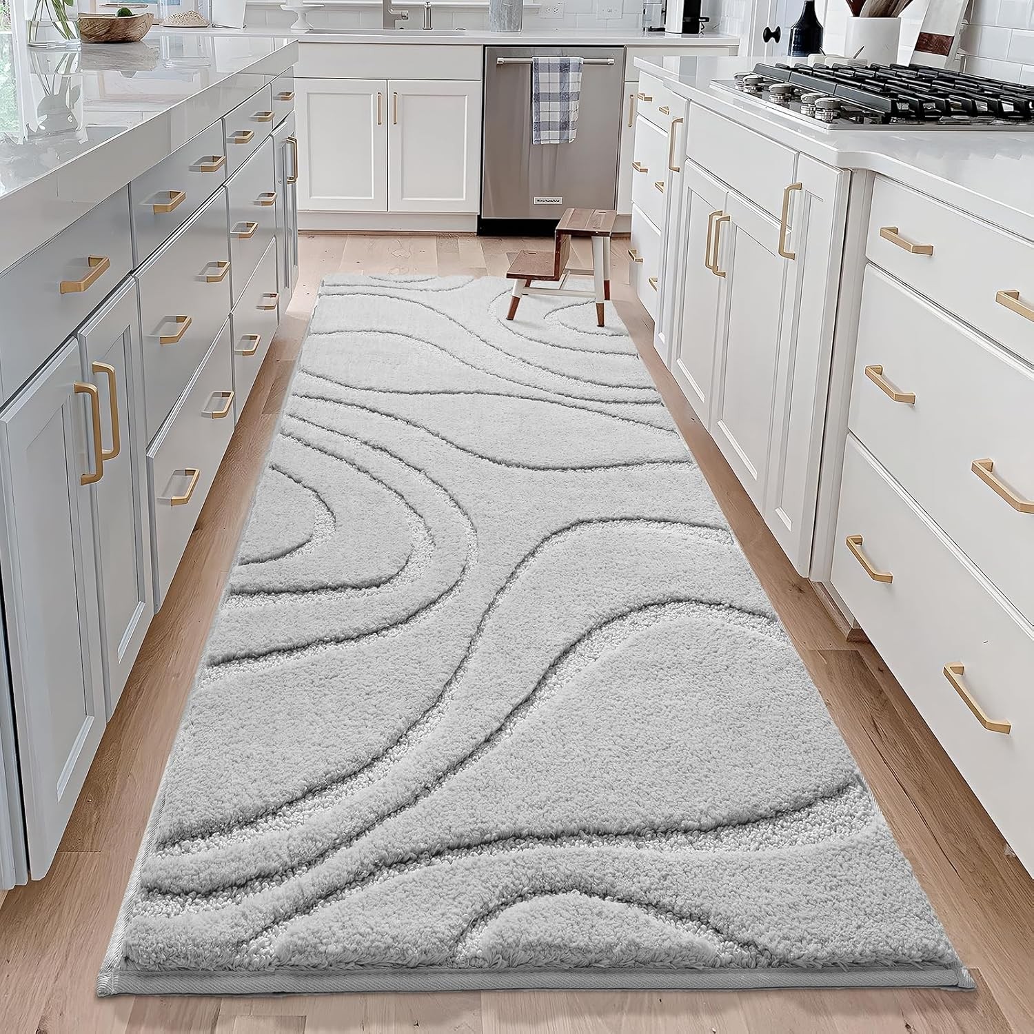 DEXDE Bathroom Rugs Runner 24 x 72 2' x 6' (Rectangular), Grey gallery