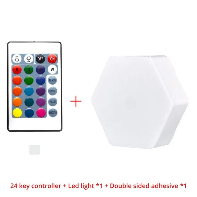 RGB LED Quantum Hexagon Light Touch Sensor Wall Lamp DC 5V Honeycomb Colorful Mo gallery