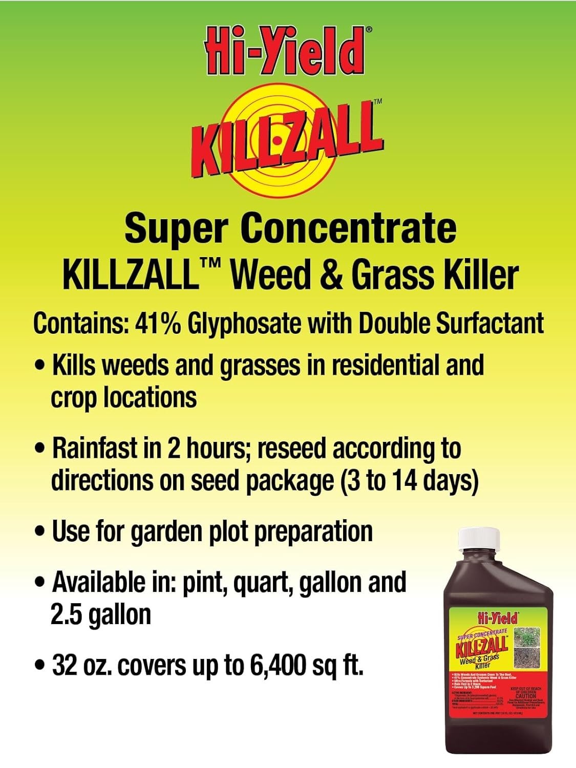 Hi-Yield 33692 - Super Concentrate Killzall Weed & Grass Killer 32oz gallery