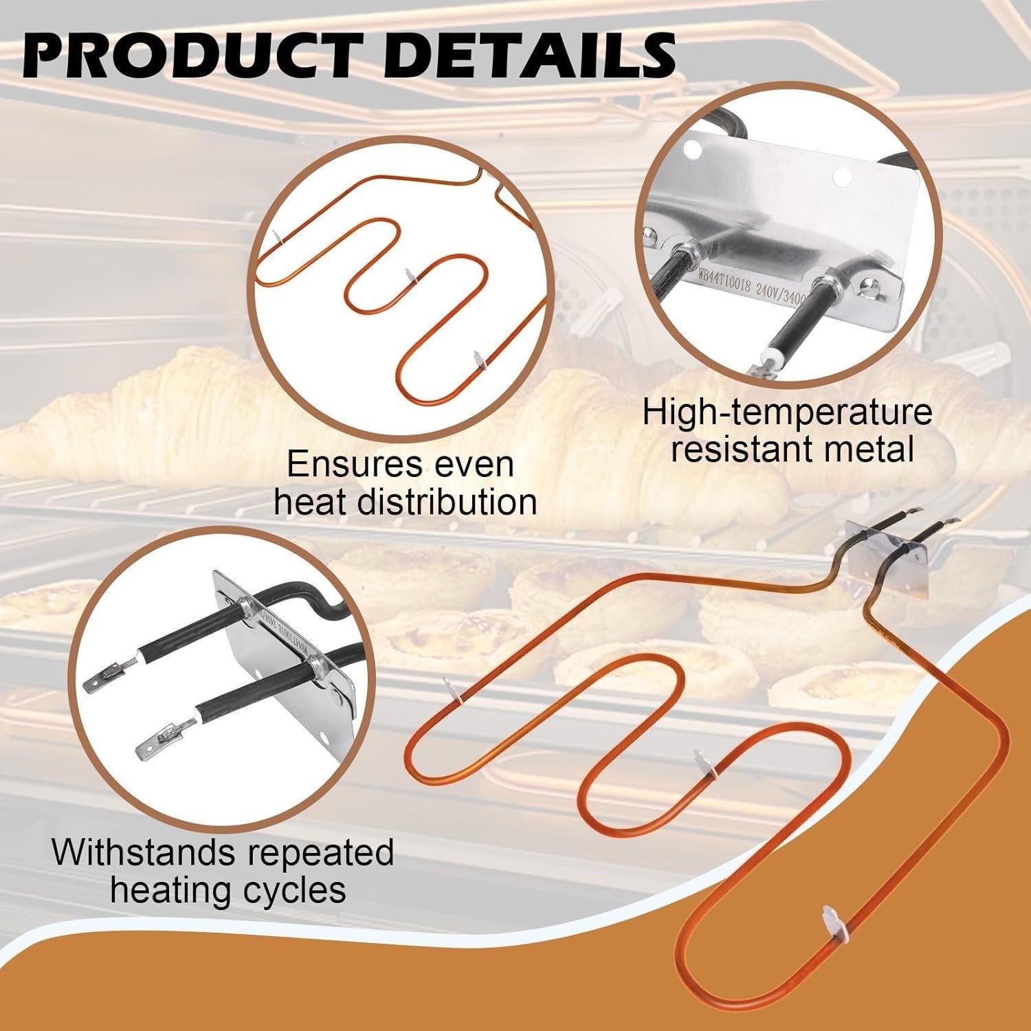 Lower Bake Heating Unit Element for GE WB44T10018 Range Oven Stove gallery