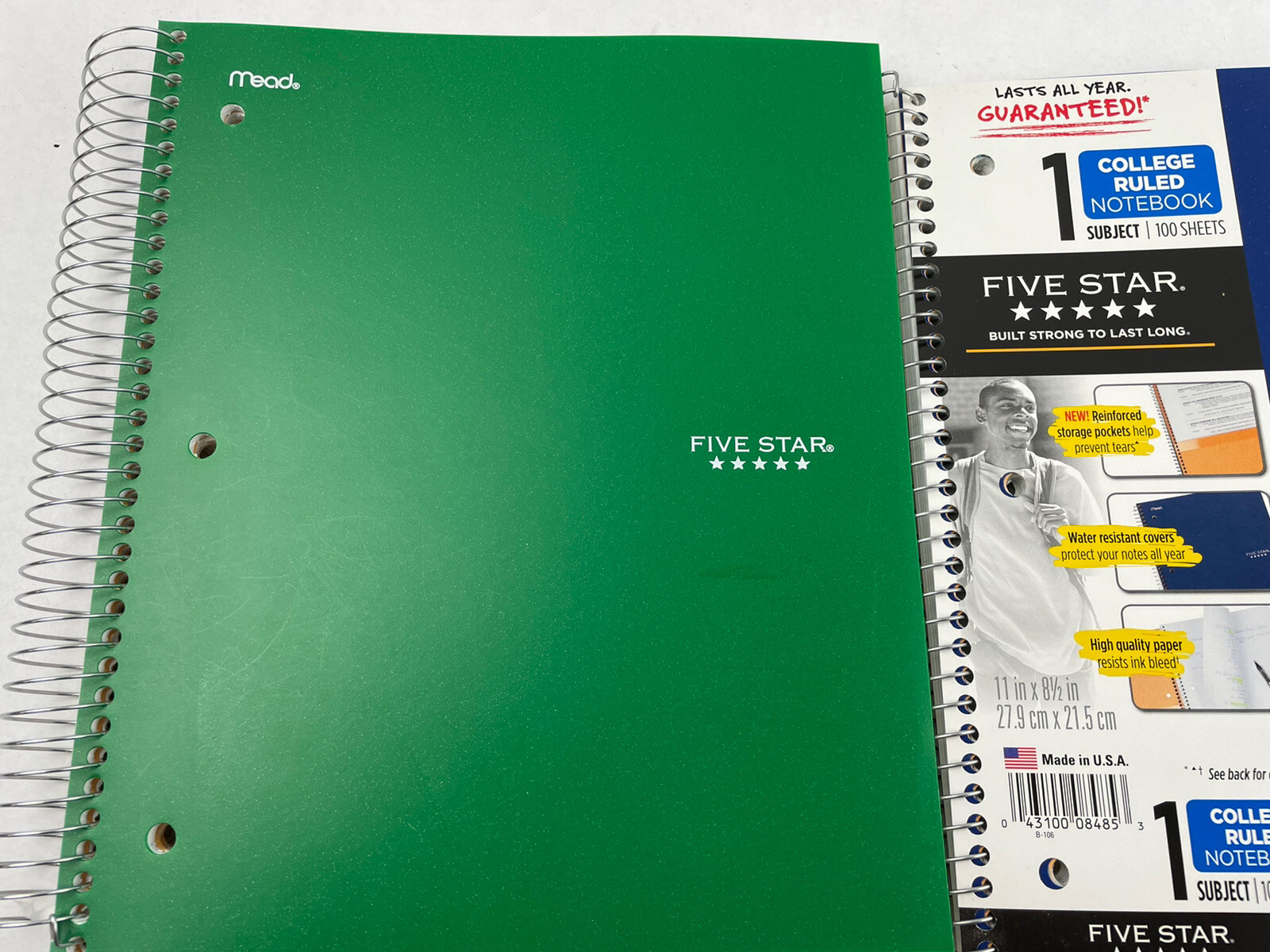 Mead Five Star 5 Subject Wide Ruled Notebook + 3x 1 Subject Spiral lot 4 gallery