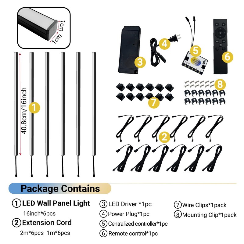 CCT Tunable 3000K-6500K Wall Panel Lights, 6PCS 16-Inch Running Water Flowing... gallery
