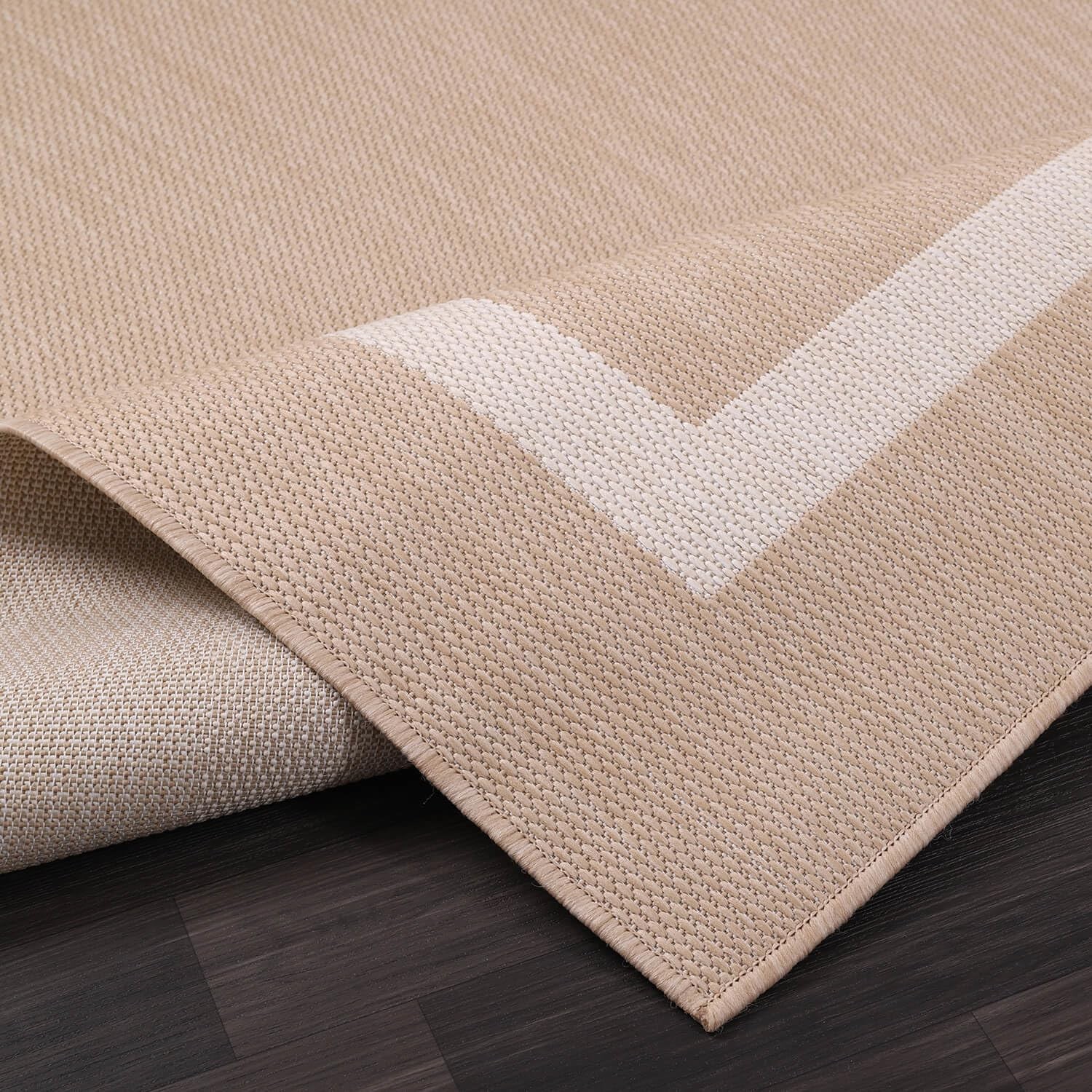 Outdoor Rug 10x14 Bordered Beige Washable Waterproof Patio Area Luul Home Carpet gallery