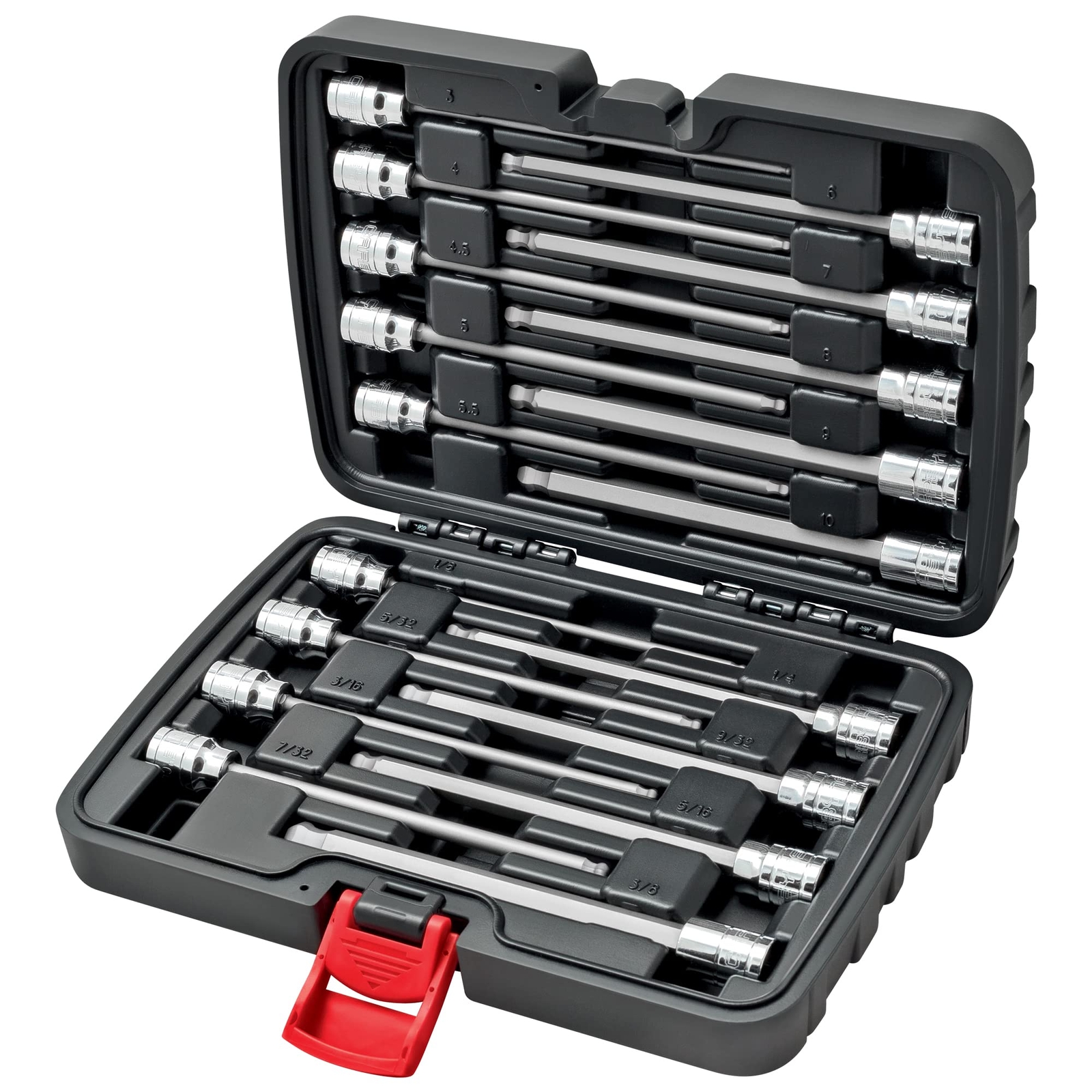 CARBYNE Extra Long Ball End Hex Bit Socket Set - 18 Piece - SAE & Metric gallery