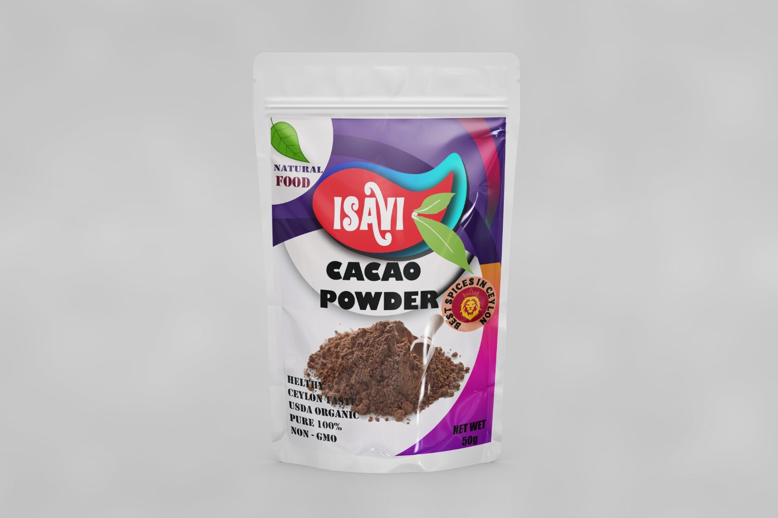 Organic Cacao Powder Cocoa Substitute Bulk 50g, ISAVI , Non-GMO, Gluten-Free gallery