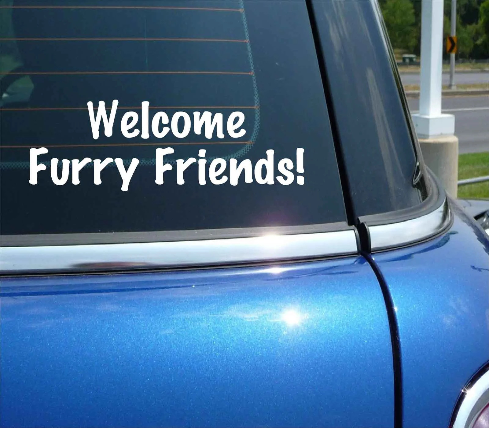 WELCOME FURRY FRIENDS DECAL STICKER FUNNY ANIMAL PET CAT DOG CAR TRUCK gallery