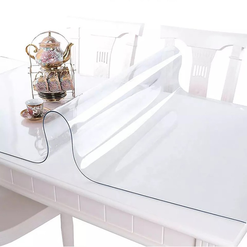 Clear Plastic Vinyl Table Cover Tablecloth Protector Transparent - Sold Folded gallery