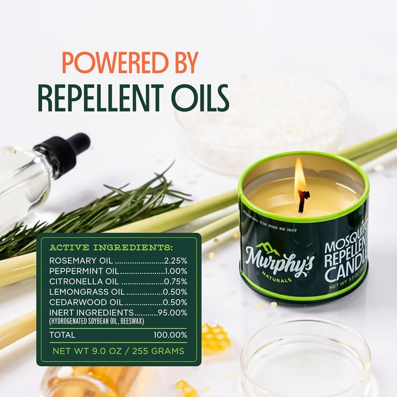 Mosquito Bug Repellent Candles for Outdoor Patio, Citronella & Essential Oils... gallery