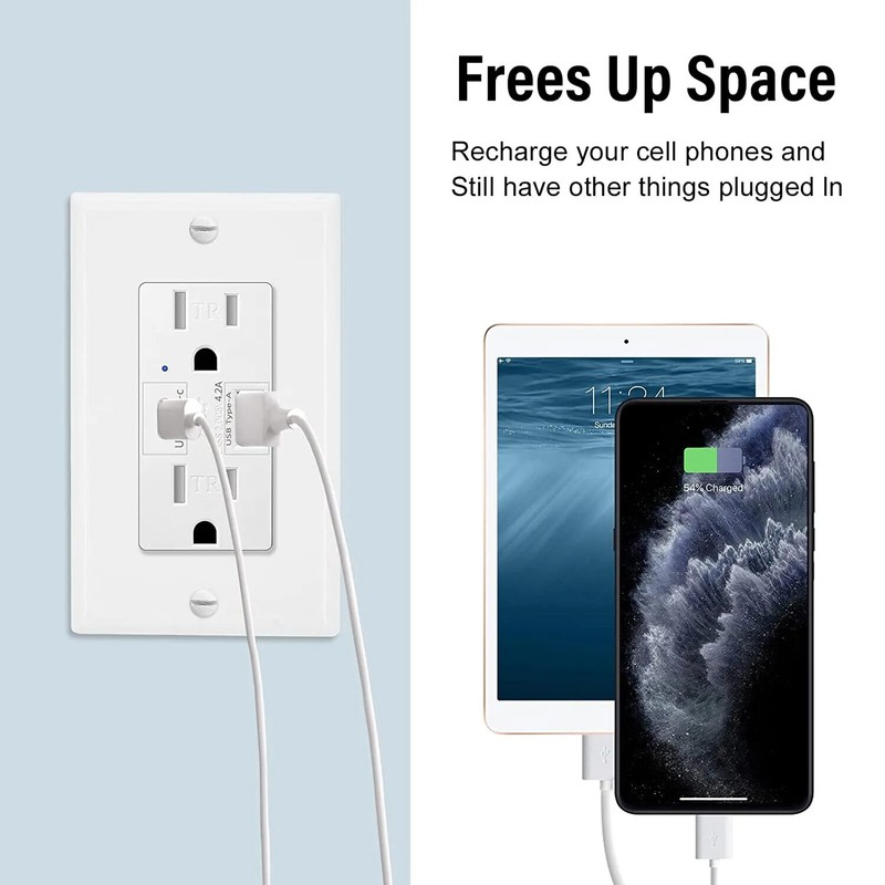 USB TypeC Port Outlet Wall Socket Charger AC Power Receptacle Panel 15A 125V LOT gallery