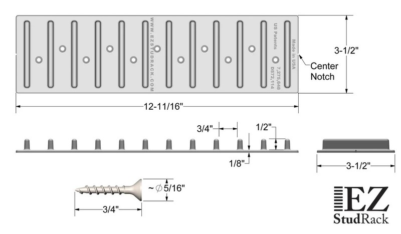 EZStudRack Shelving System- 8 Pack Gray, 32 Wood Screws-WOOD NOT INCLUDED gallery