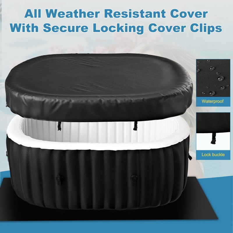 Docred 2 Person Portable Inflatable Hot Tub Spa w 100 Air Jet for Patio Backyard gallery