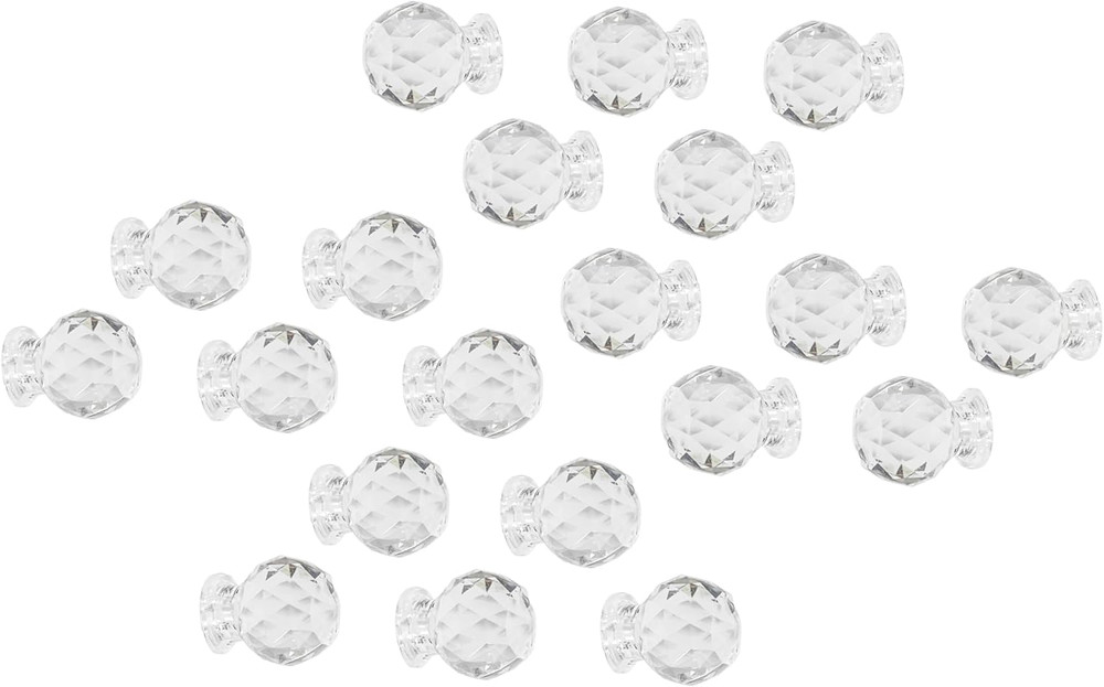 20Pcs Acrylic Pull Knobs Plastic Mini Pulls Clear for Small Furniture Wood Box J