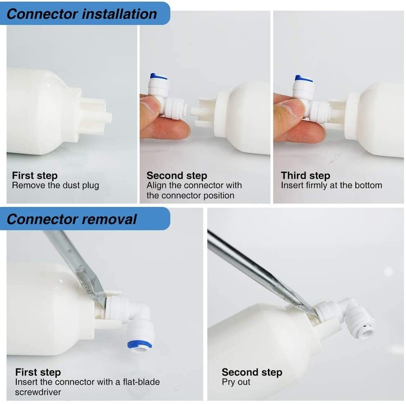 1-10 Pack Alkaline Water Filter pH+ Replacement 4-Layer 1/4" Quick Connect 10x2" gallery
