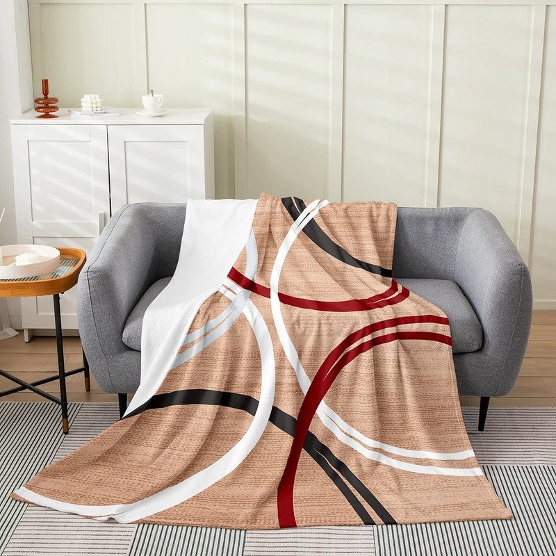 Abstract Circles Throw Blanket Geometric Modern Pattern Print Fleece Blanket ... gallery