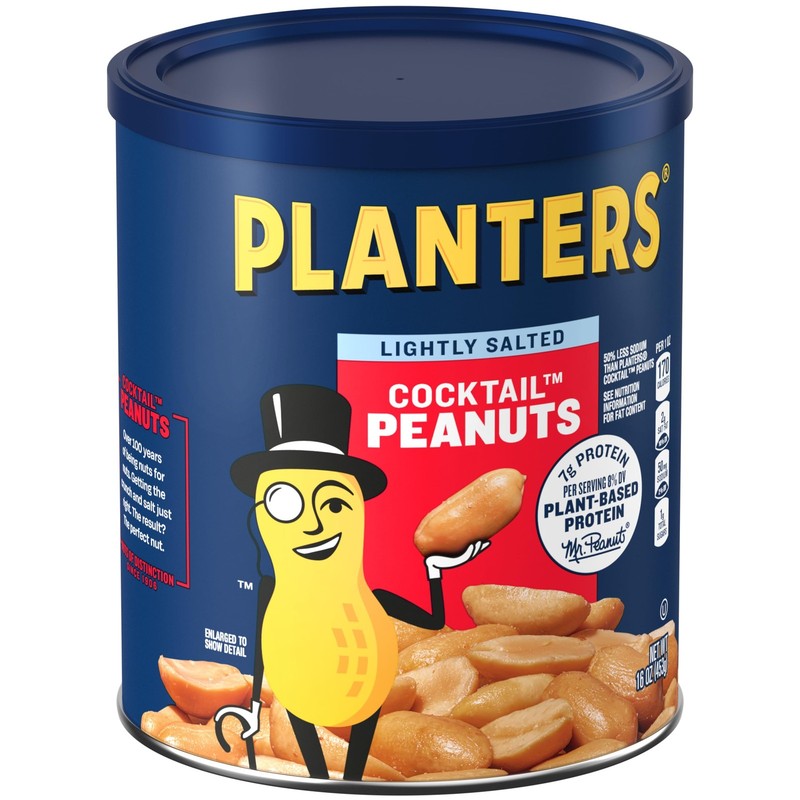 PLANTERS Dry Roasted Peanuts, Plant-Based Protein, 16 Ounce (Pack of 1) gallery