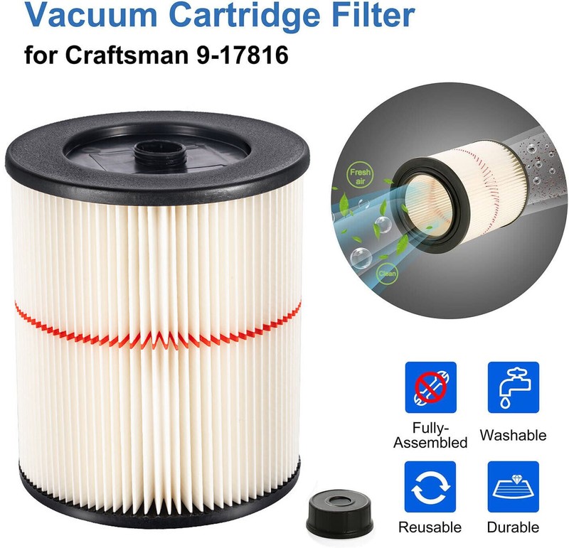 2x Replacement Shop Vac Filter for Sears Craftsman 5+ 6 8 12 gallon Wet Dry Vac gallery