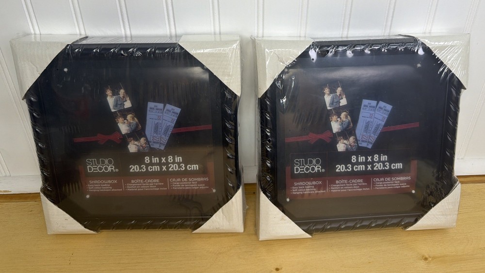 2 Pack Studio Decor Shadowbox 8 X 8 Inches Back Loading Black
