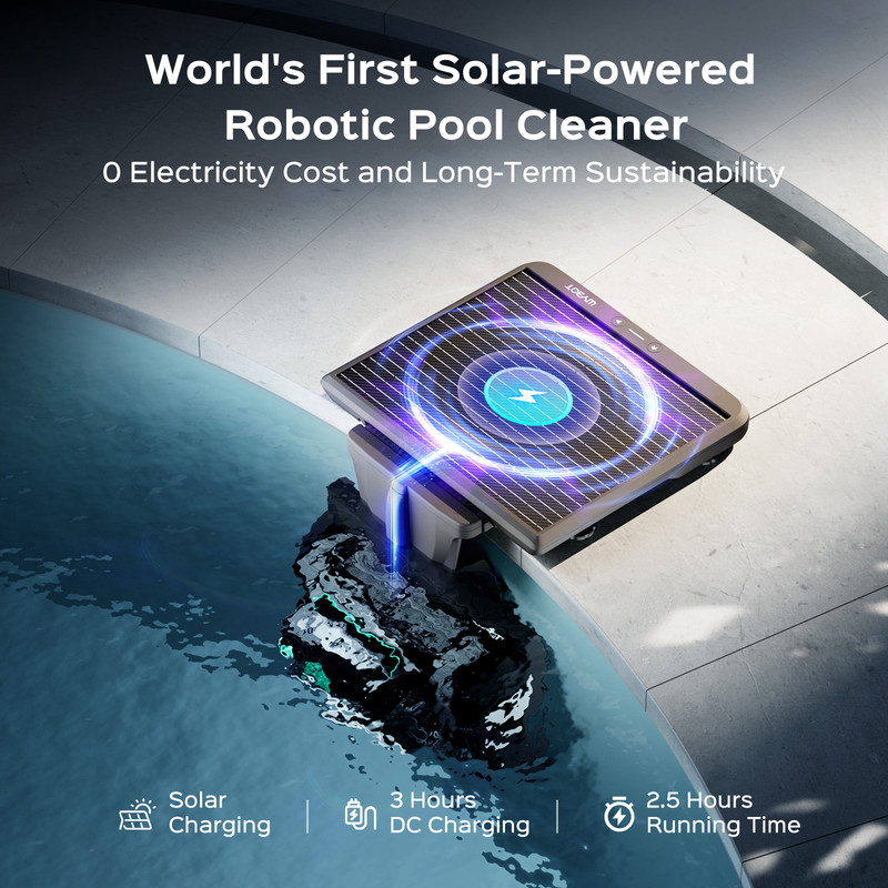 WYBOT S2 Solar Powered Pool Cleaner Robotic Automatic Pool Vacuum for Inground gallery