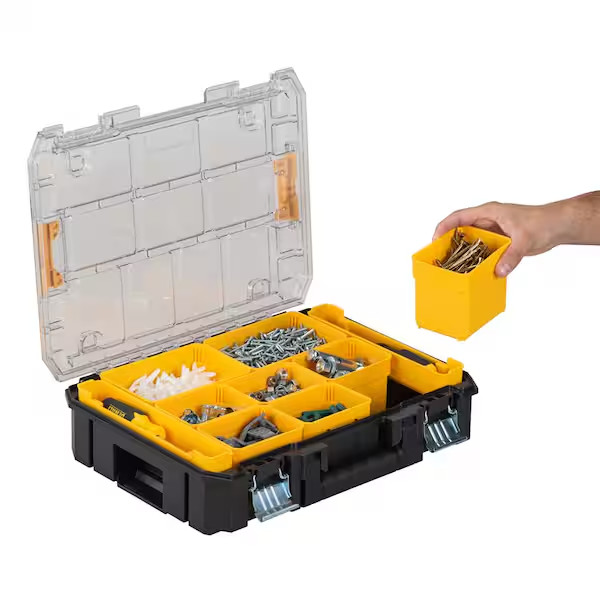 Dewalt Tstak V 7 in Stackable 9 Compartment Small Parts Tool Storage Organizer gallery