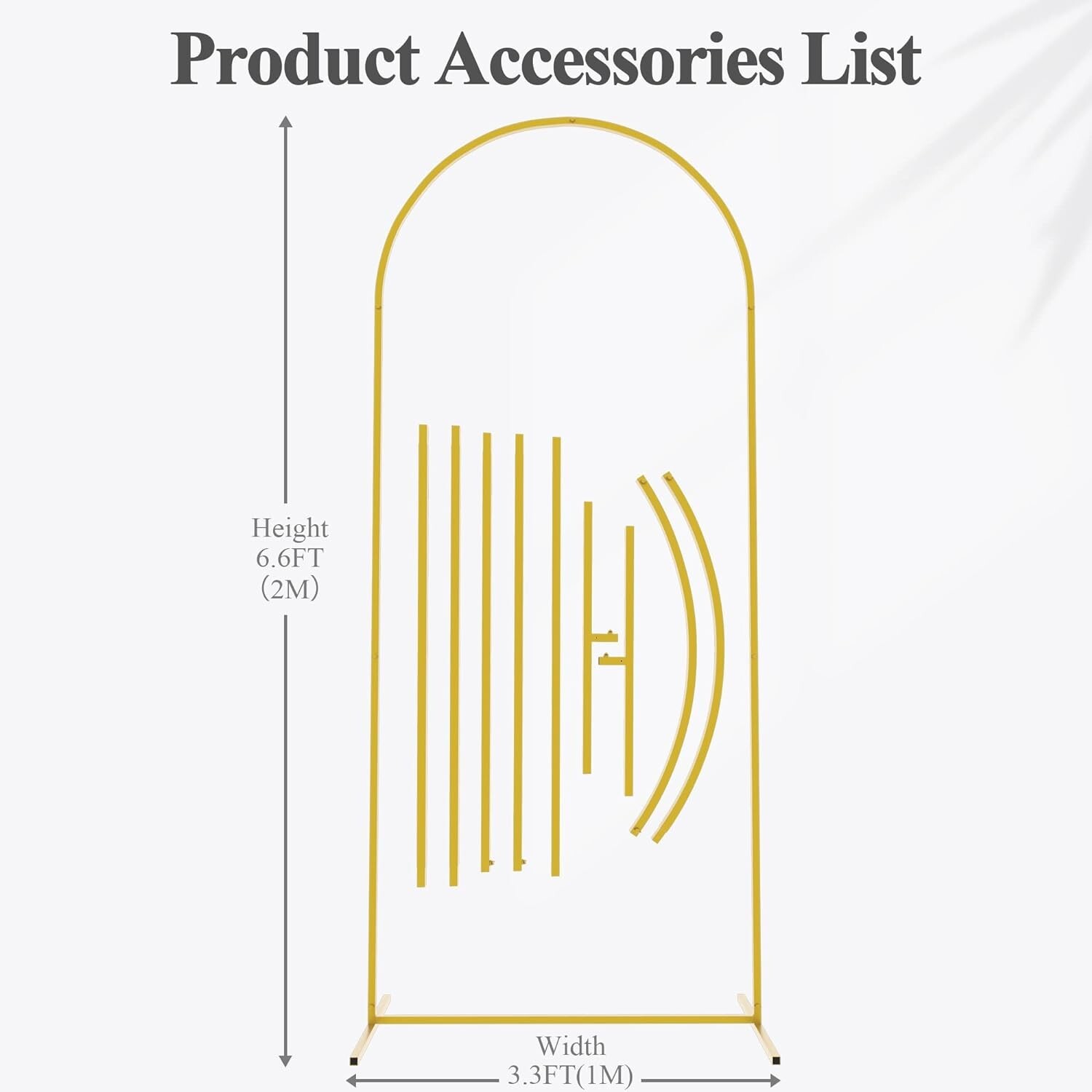 PUTROS Metal Arch 6.6FT Gold Wedding Balloon Arched Backdrop Stand gallery