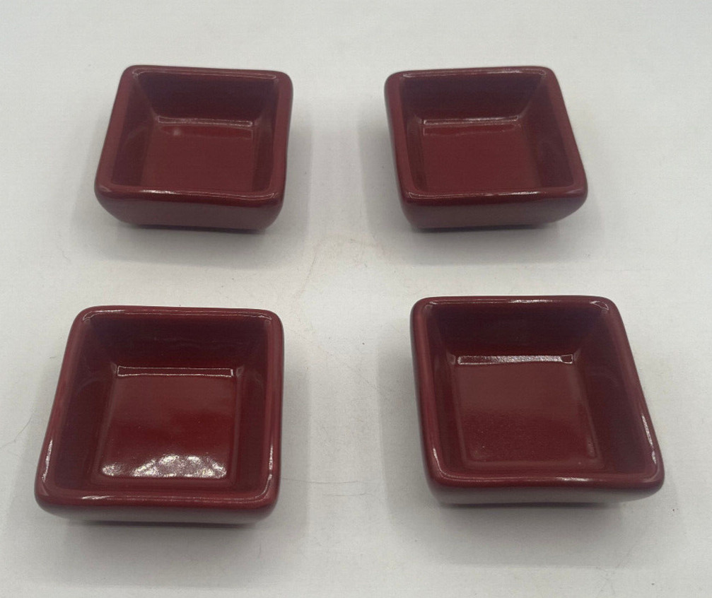 Pampered Chef Simple Additions Petite Squares Set of (4) Cranberry Color #2051 gallery