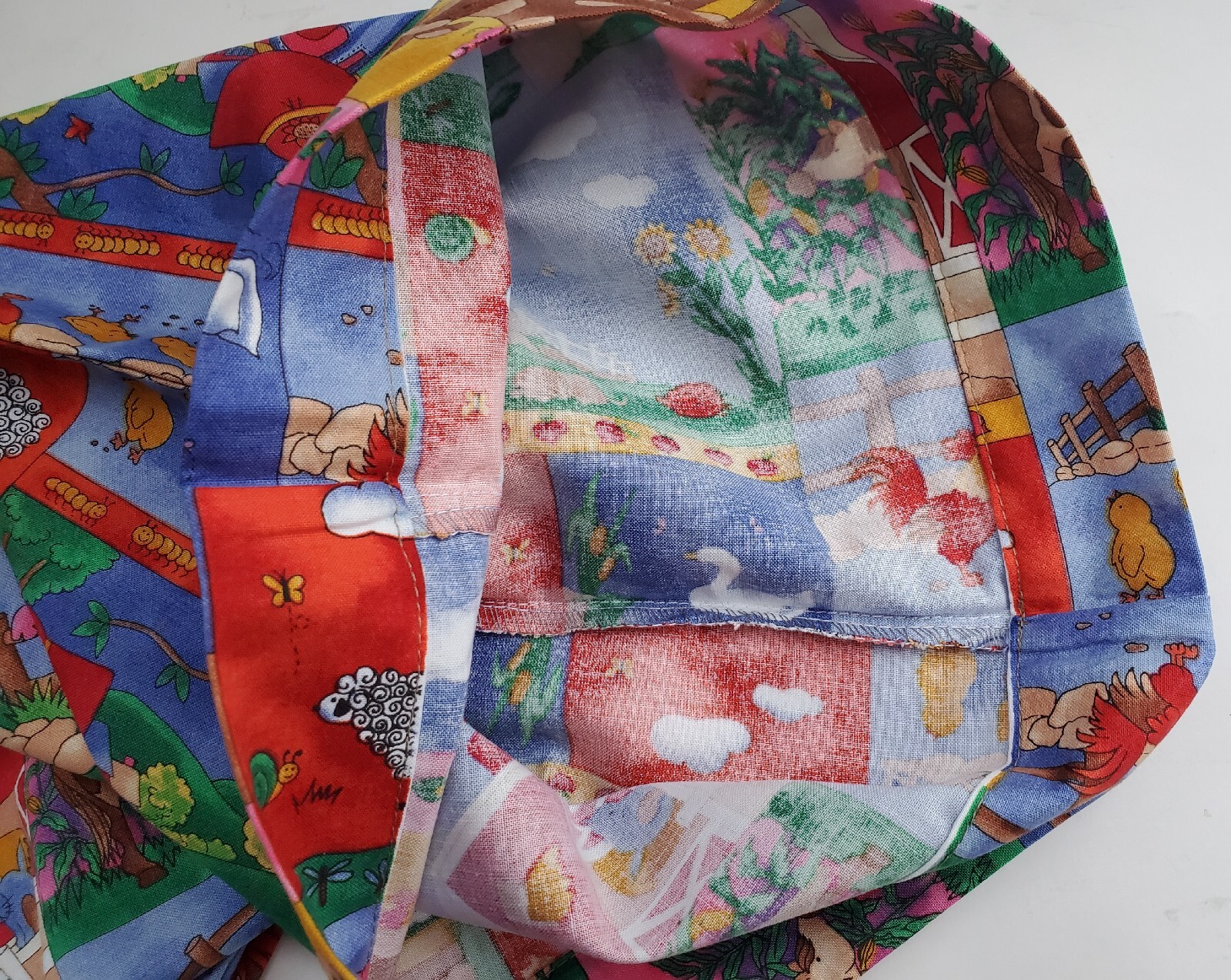 ‘’Back yard” print Cotton blend Fabric Design Child/Baby Sz handmade pillowcases gallery