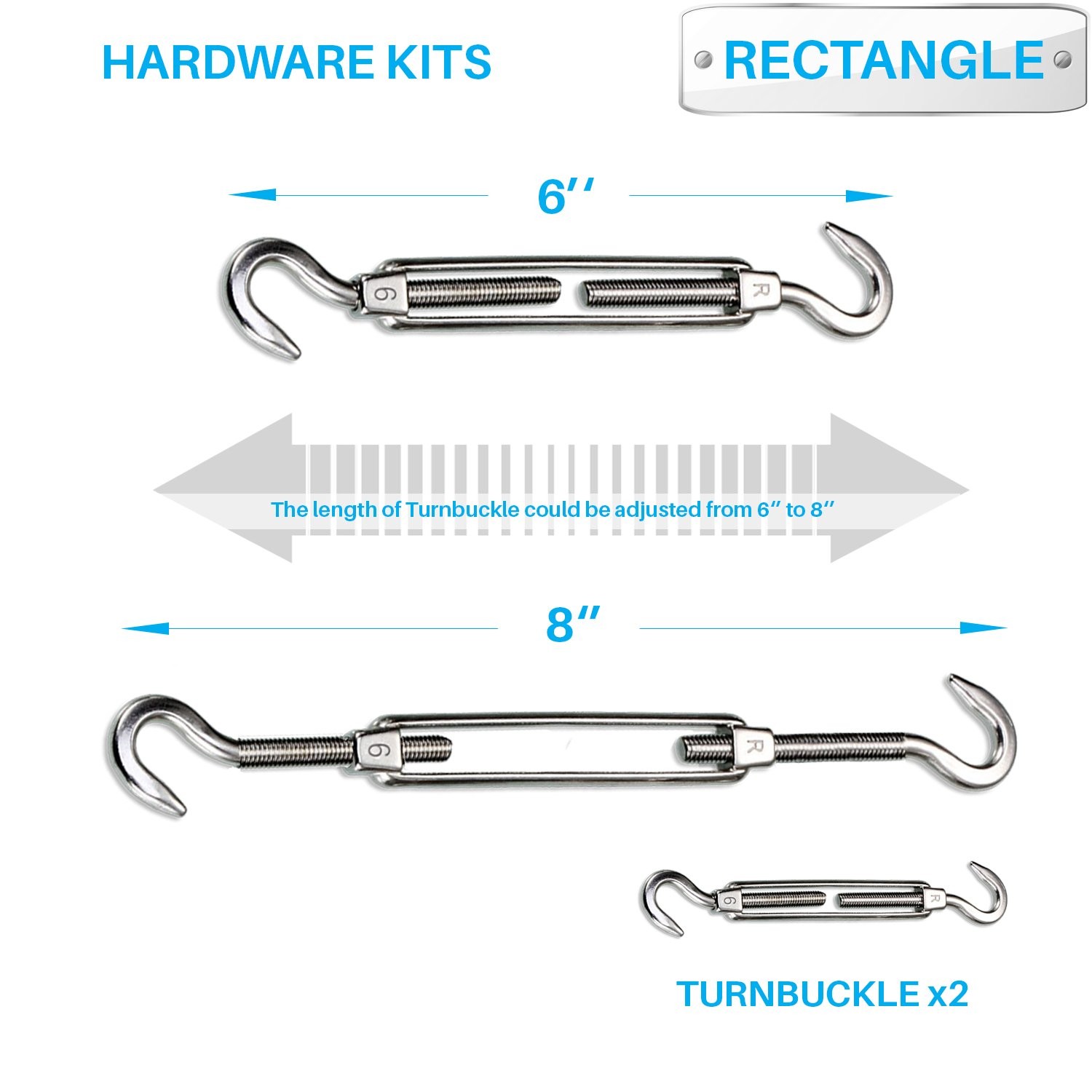 Paradise Heavy Duty Shade Sail Hardware Kit For Square And Rectangle Sun Shade S gallery