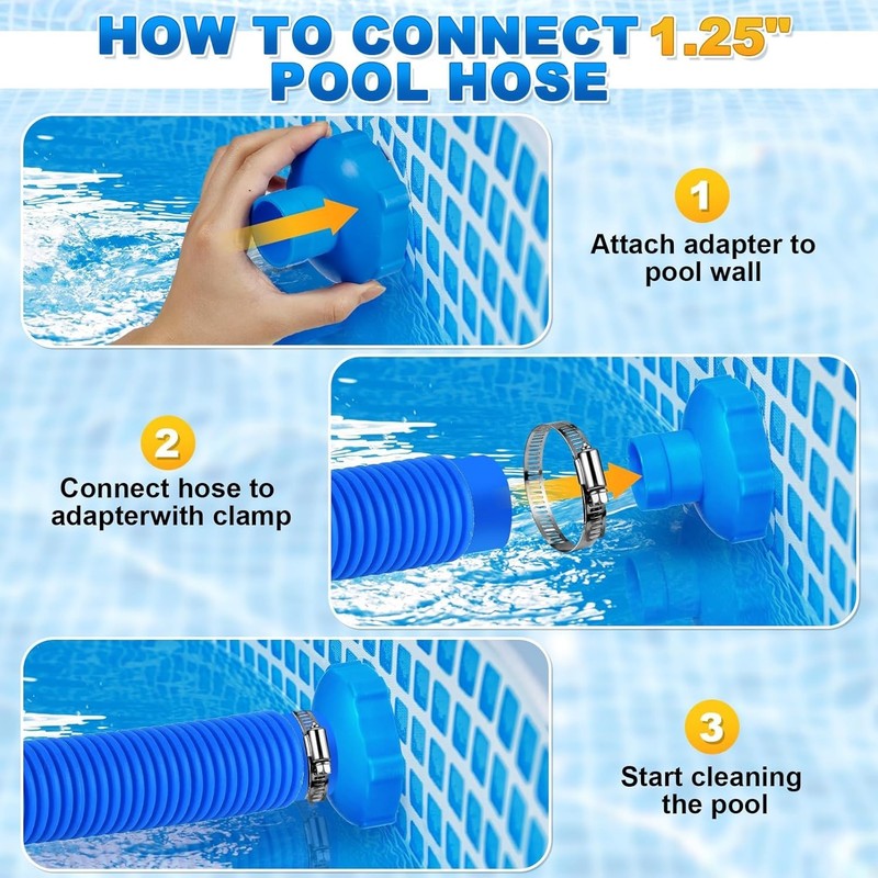 1 Set Pool Vacuum Hose Adapter Kit Compatible with Intex Adapter B,Pool Skimmer gallery