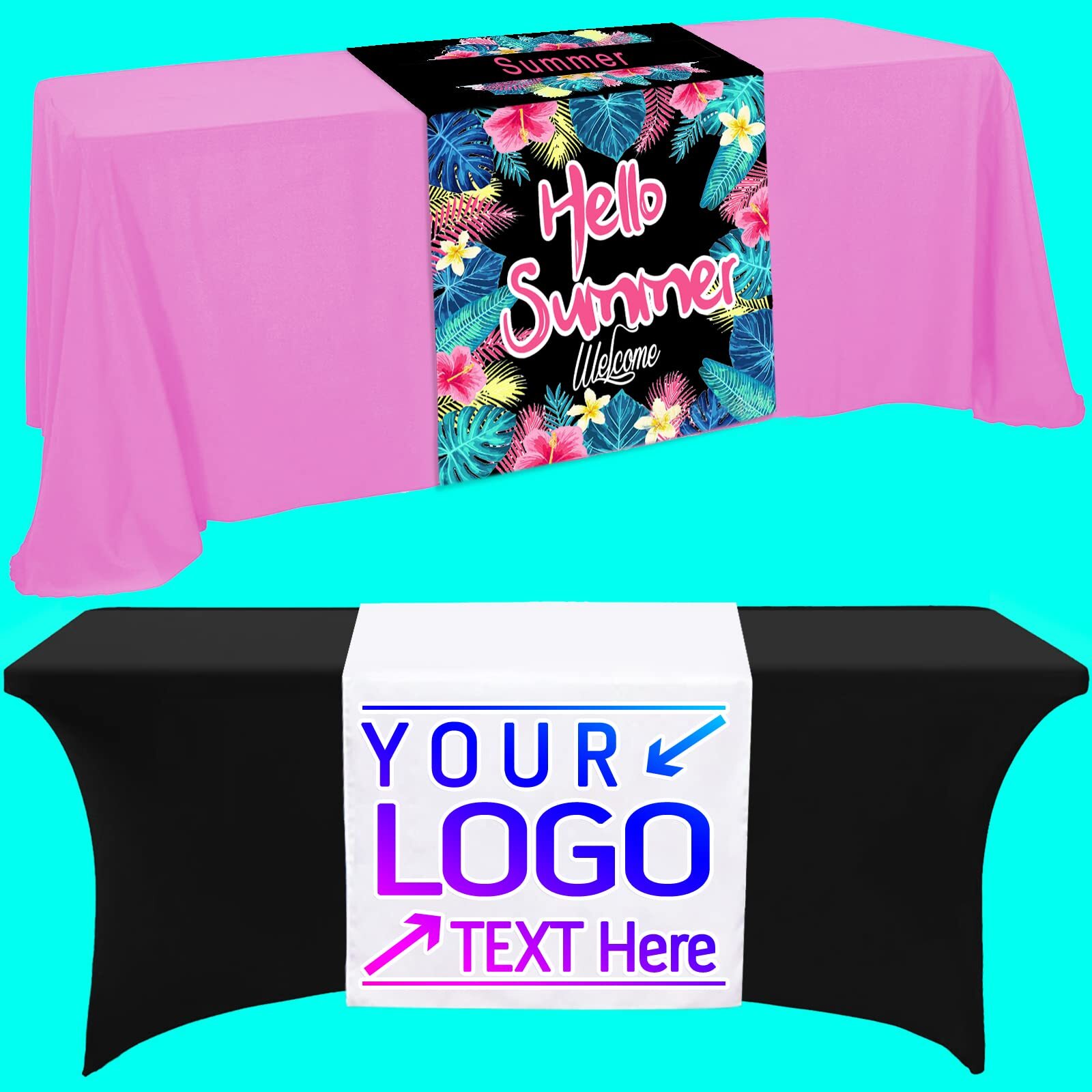 Customize Table Runner with your logo or design from 36"x72" to 36"x90" gallery