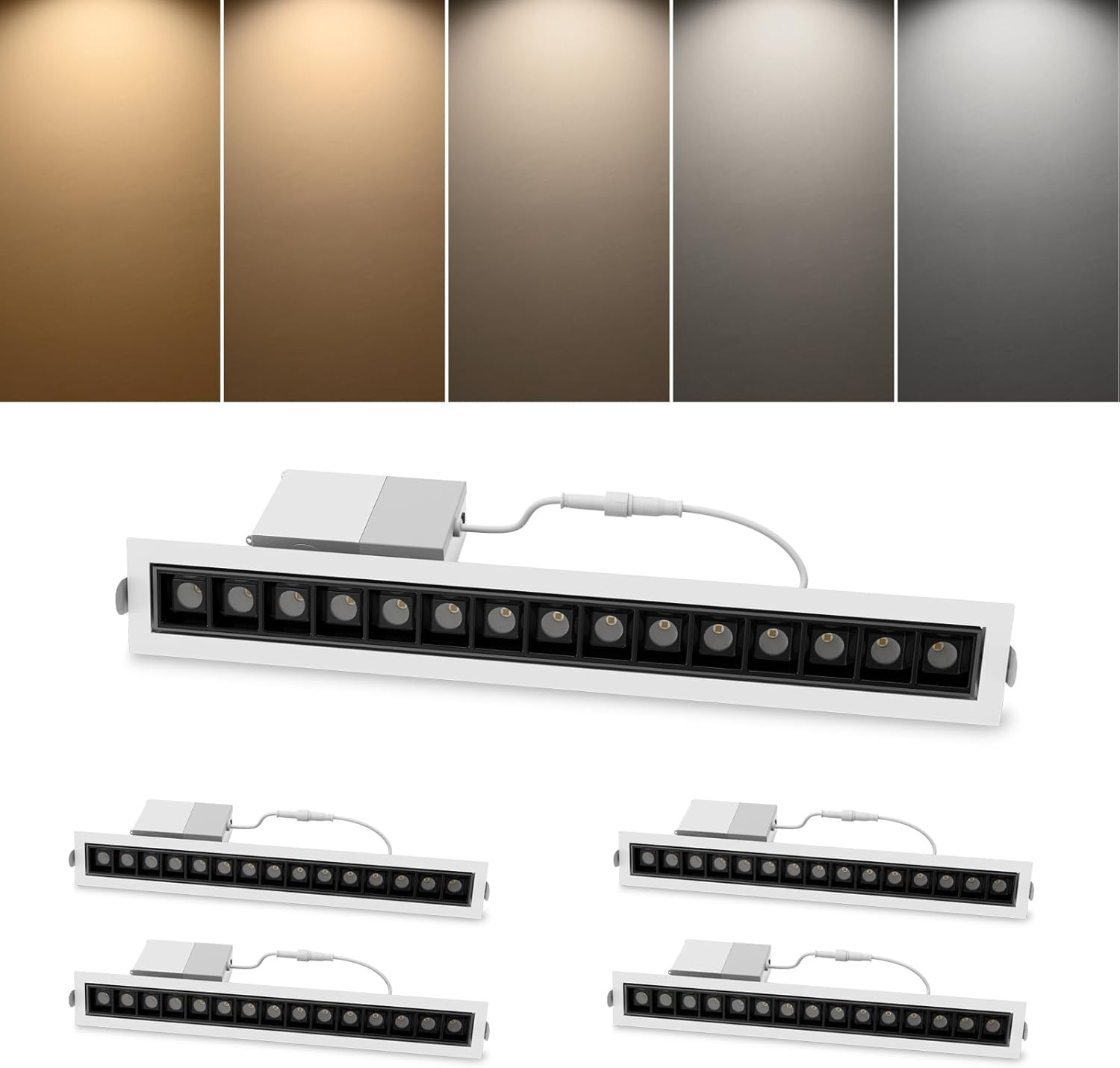 15W LED Recessed Spotlight 4-Pack, 5 CCT Dimmable Downlight for Home gallery