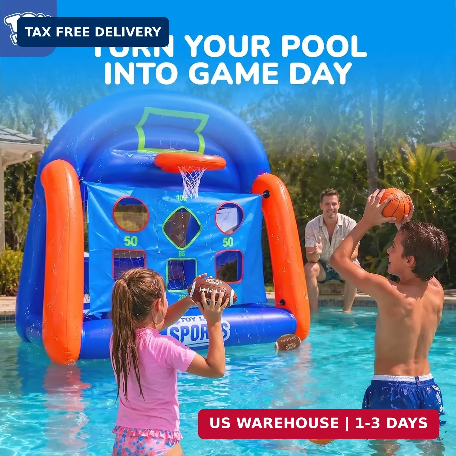 TOY Life Inflatable Multi-Sport Pool Games for Kids Teens & Adults - Swimming Po gallery
