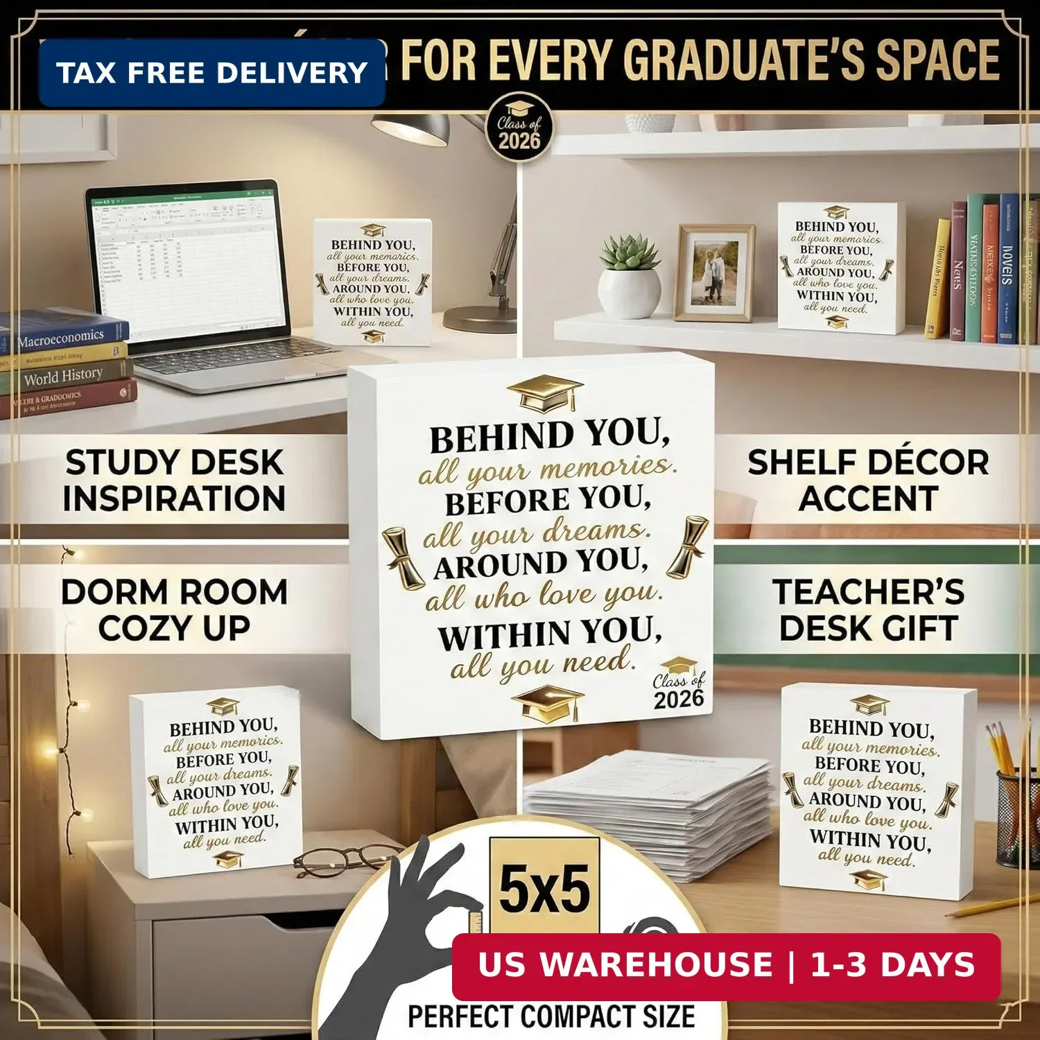 Graduation Decorations 2026 College Graduation Gifts Her for Him Quote Wood Box gallery