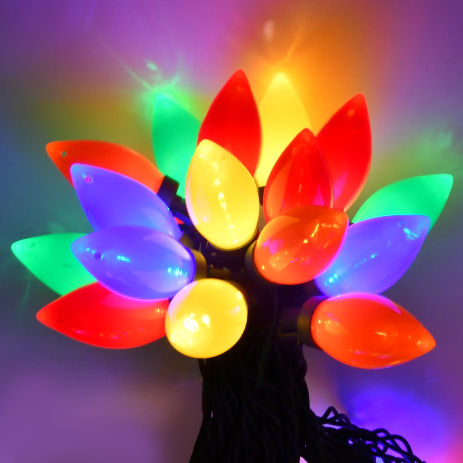 Xmas Decorations, 25Ft Multicolor C9 LED Christmas Lights Outdoor Waterproof gallery