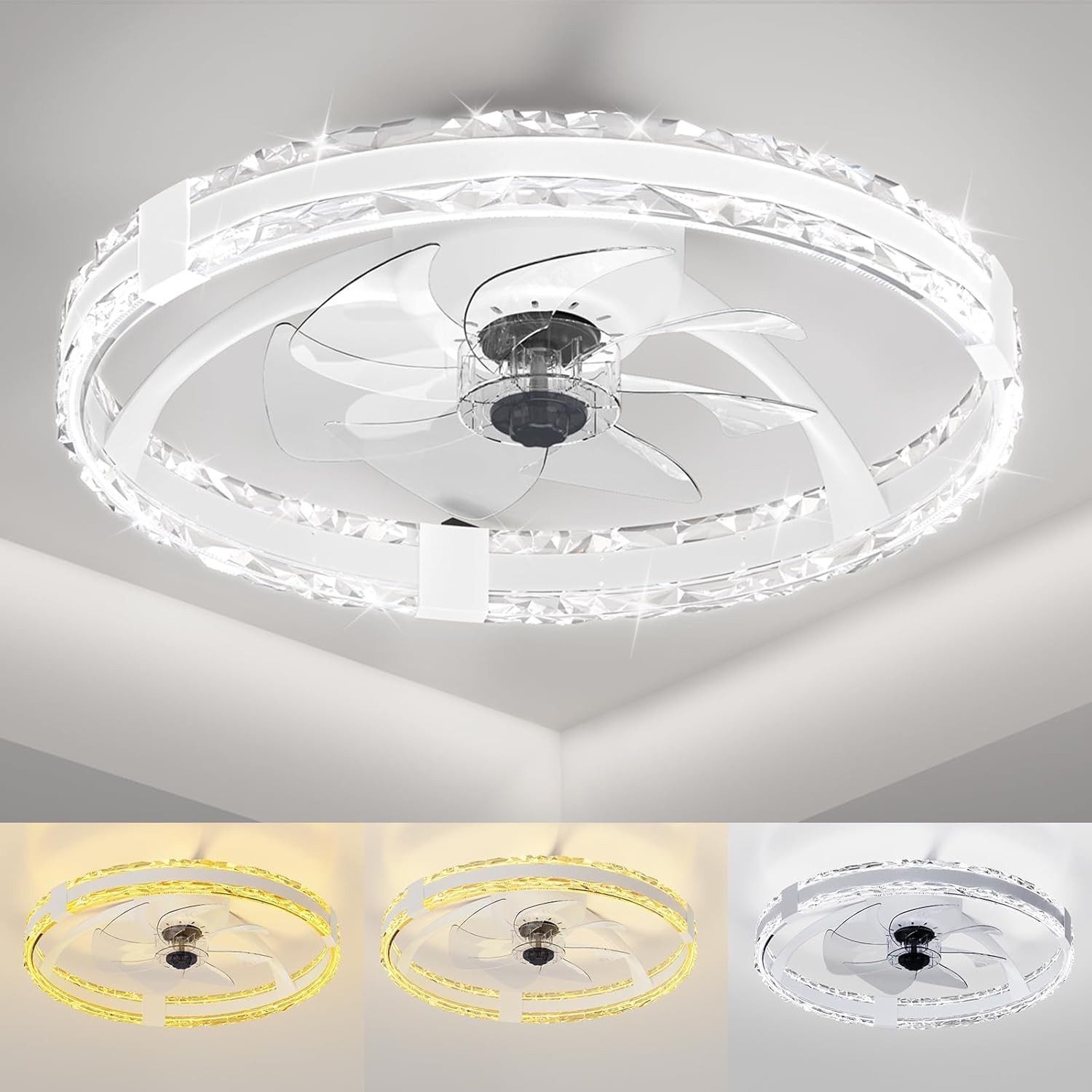 POGGT Ceiling Fans with Lights and Remote 20 Low Profile Flush Mount Ceiling Fan gallery