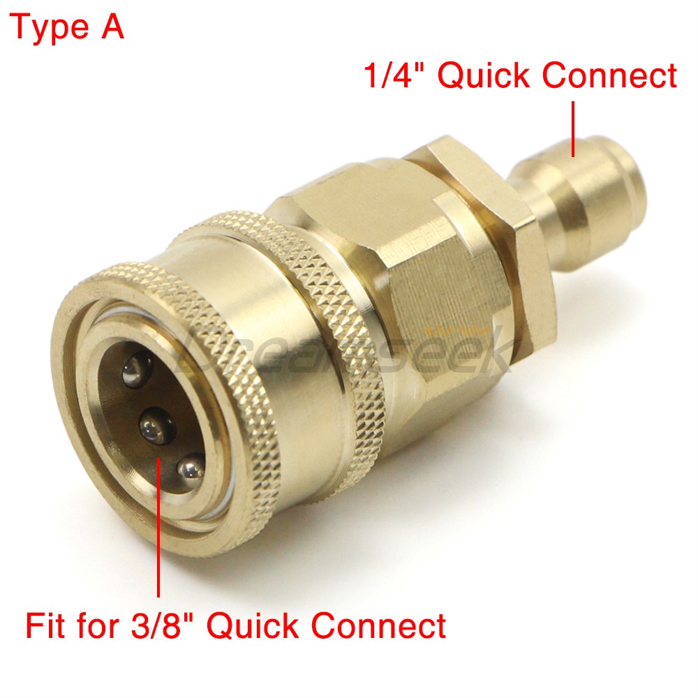 4000PSI Pressure Washer Adapter 3/8" Male to 1/4" Female Quick Connect Fitting gallery
