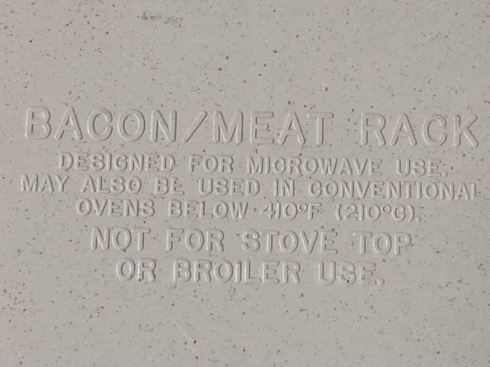 Nordic Ware Microwave Bacon/Meat Rack/Tray Melamine 11 7/8" X 11 7/8" VTG USA gallery