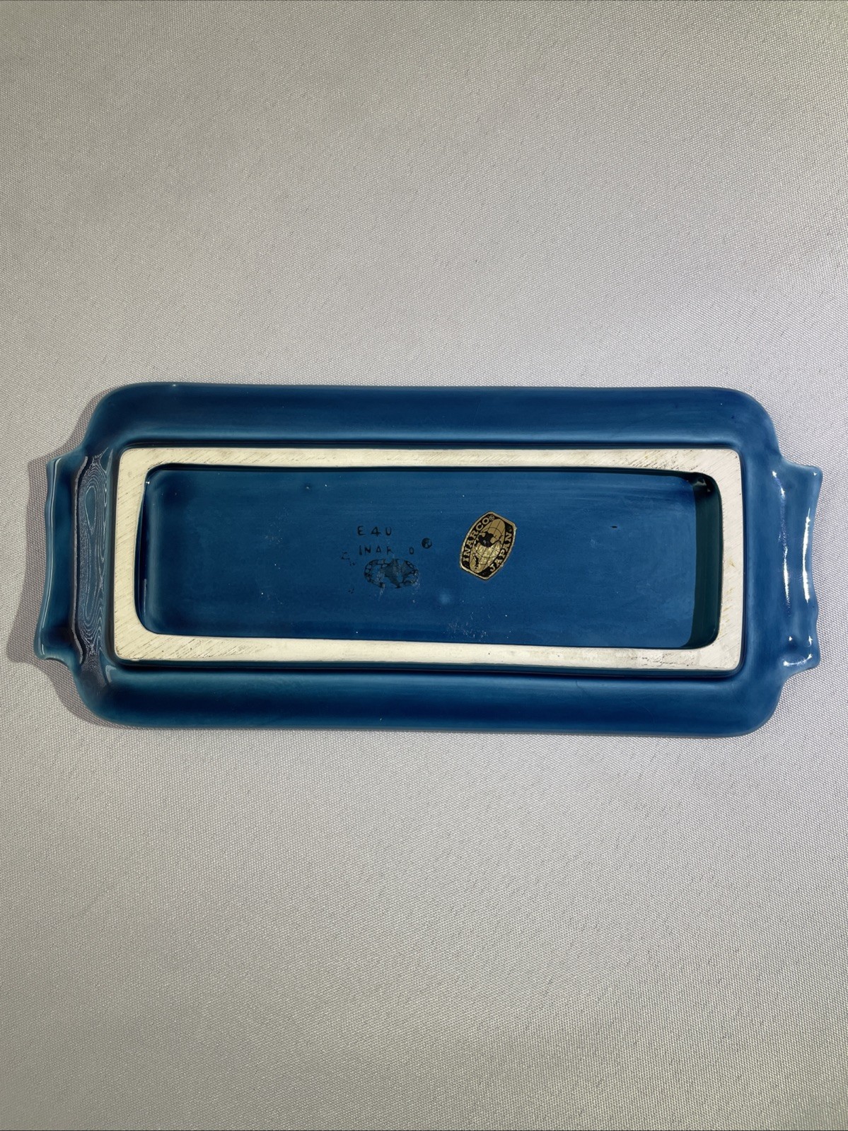 Indigo Blue Butter Dish Inarco Japan E40 gallery