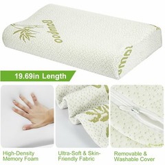 Bamboo Sleeping Orthopedic Memory Foam Pillow Contour Cervical Neck Support