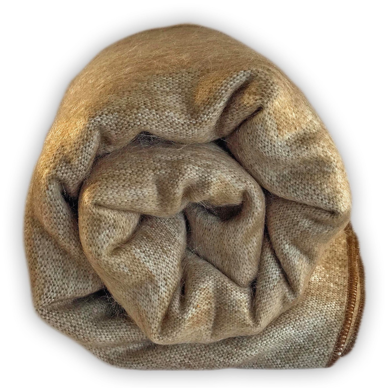 SOFT & WARM PALE GOLD TAN ALPACA LLAMA WOOL BLANKET PLAID THROW QUEEN gallery