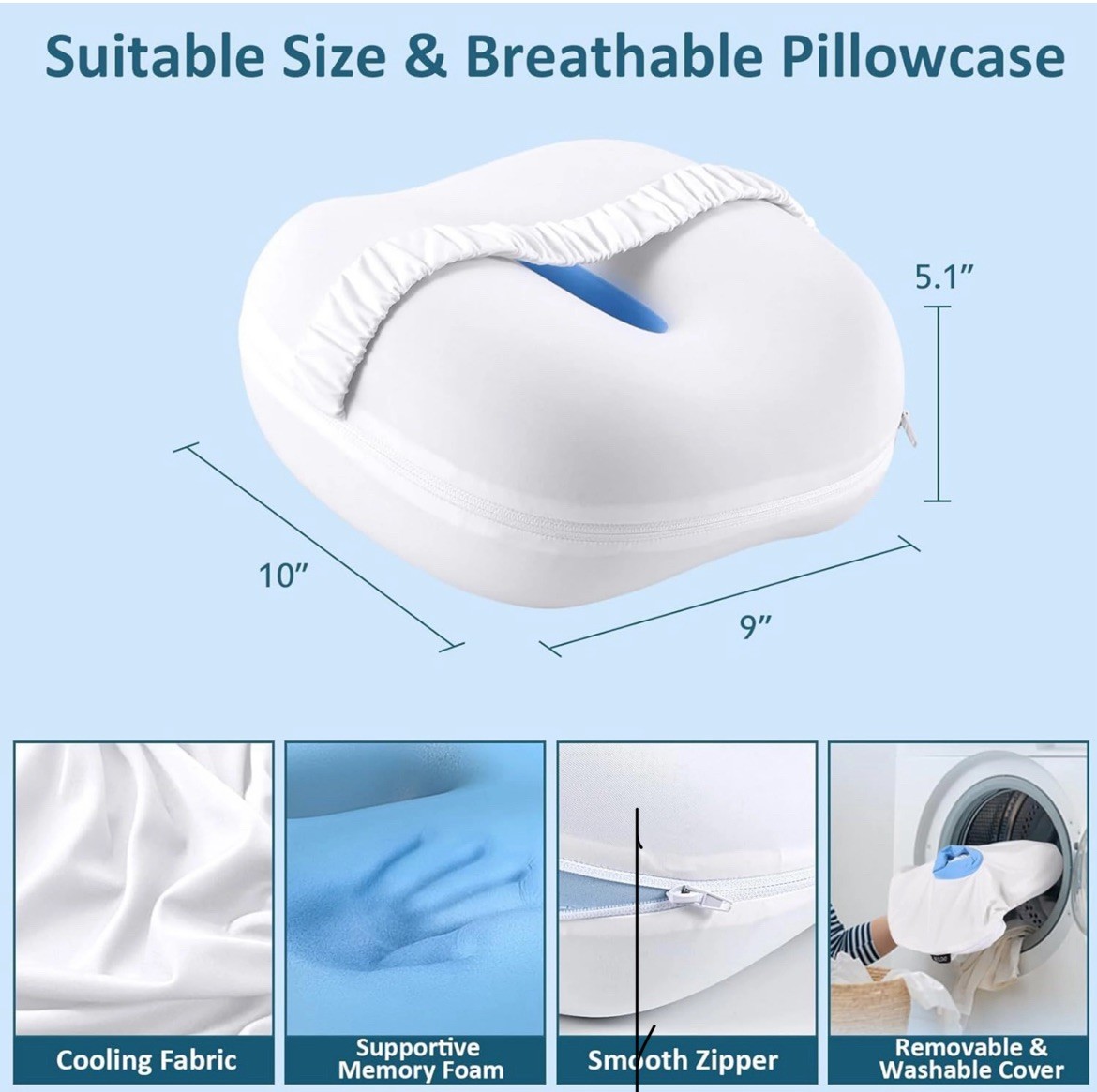 Knee Pillow for Side Sleepers, Memory Foam Leg Pillow for Side Sleeping gallery