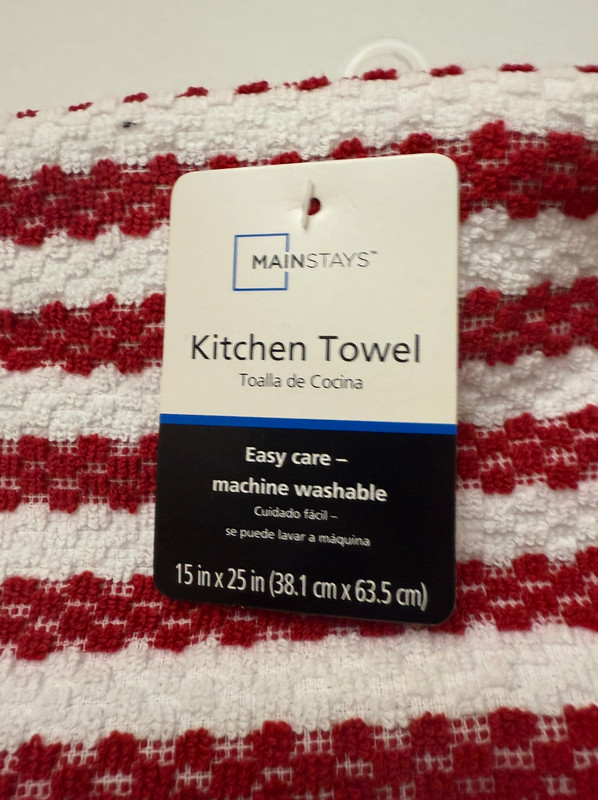 New Mainstays Red, White, & Blue Kitchen Towel 100% Cotton SZ 15 In x 25 In gallery