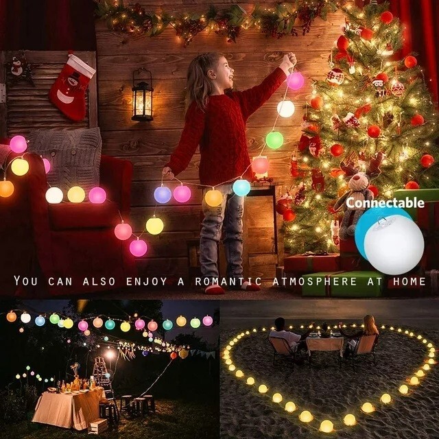 4pc Floating Pool Lights IP68 Waterproof LED Orb Glowing Ball Light Night Lamp gallery