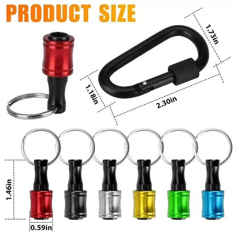 6Pcs 1/4" Hex Shank Quick Release Keychain Screwdriver Drill Bit Holder Bits Set gallery
